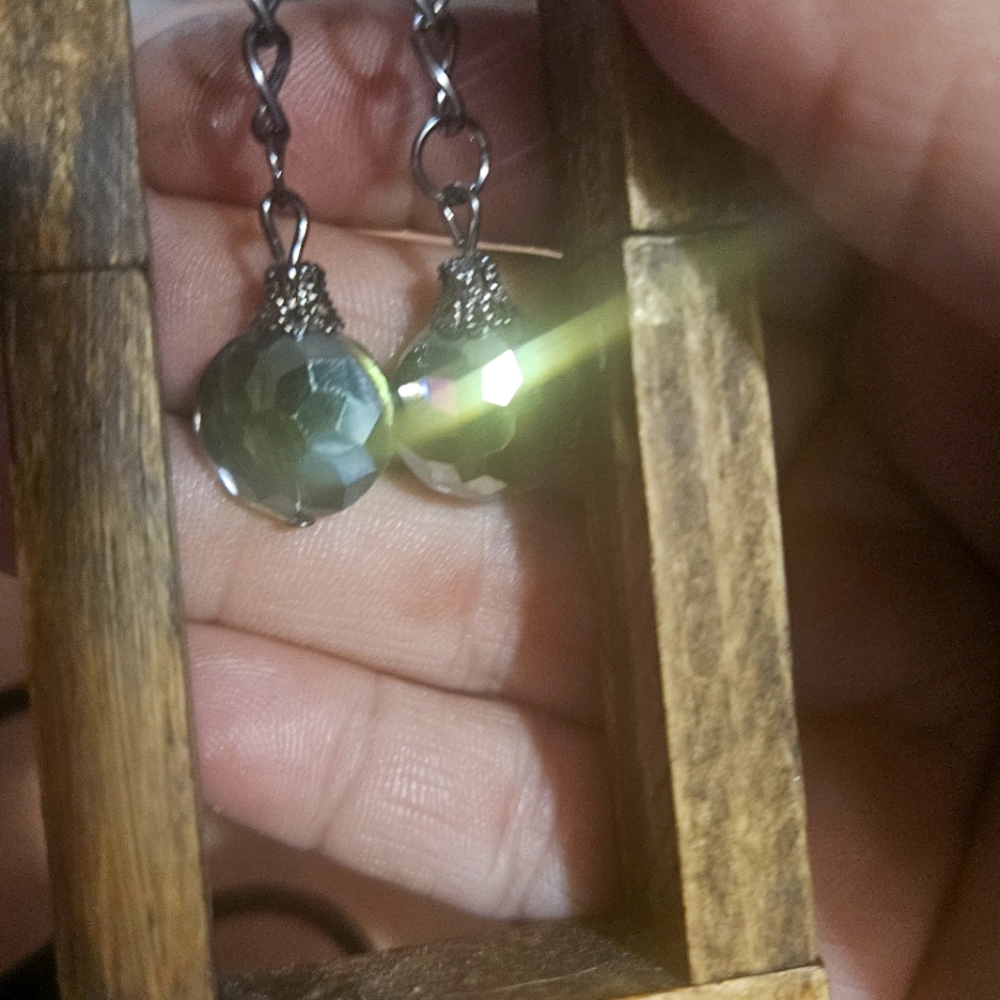 Handmade Crystal  Leverback  Earrings